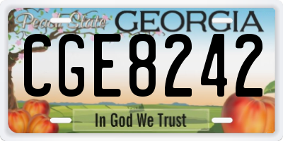 GA license plate CGE8242