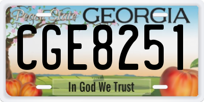 GA license plate CGE8251