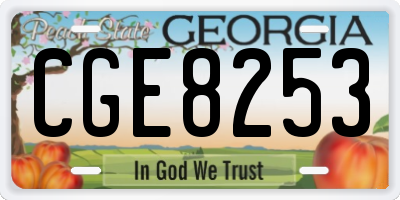 GA license plate CGE8253