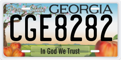GA license plate CGE8282