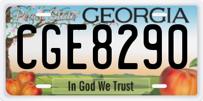 GA license plate CGE8290