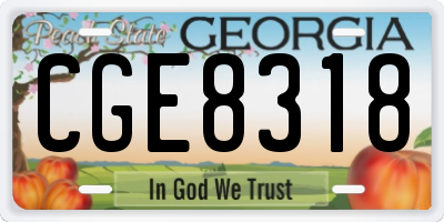 GA license plate CGE8318