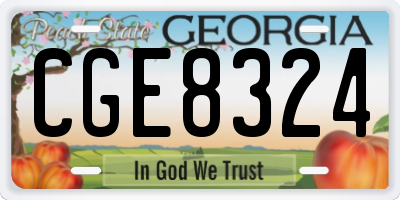 GA license plate CGE8324