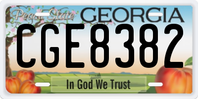 GA license plate CGE8382