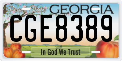GA license plate CGE8389
