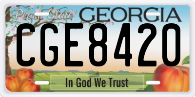 GA license plate CGE8420