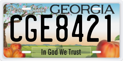 GA license plate CGE8421