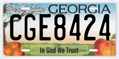 GA license plate CGE8424