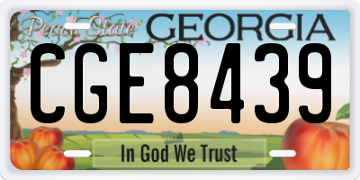 GA license plate CGE8439