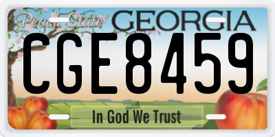 GA license plate CGE8459