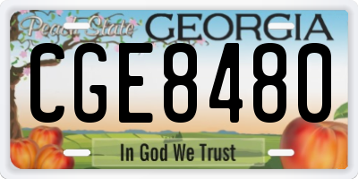 GA license plate CGE8480