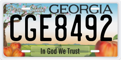 GA license plate CGE8492
