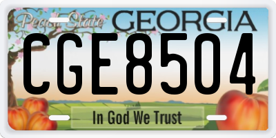 GA license plate CGE8504