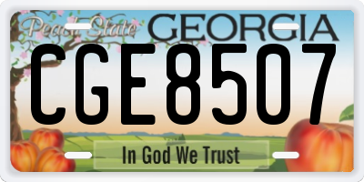GA license plate CGE8507