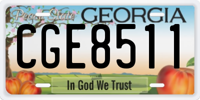 GA license plate CGE8511