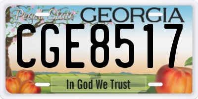 GA license plate CGE8517