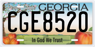 GA license plate CGE8520