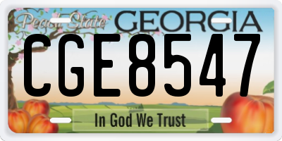 GA license plate CGE8547