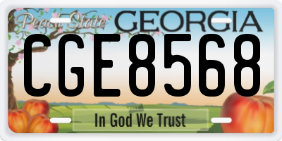 GA license plate CGE8568