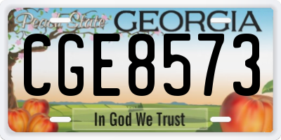 GA license plate CGE8573