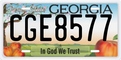 GA license plate CGE8577