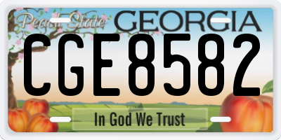 GA license plate CGE8582