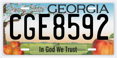 GA license plate CGE8592