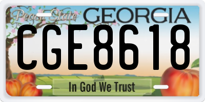 GA license plate CGE8618