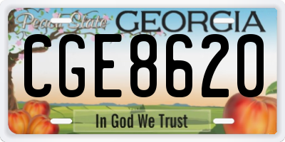 GA license plate CGE8620