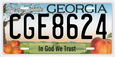 GA license plate CGE8624