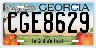 GA license plate CGE8629