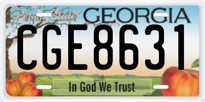 GA license plate CGE8631