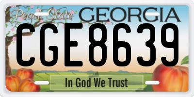GA license plate CGE8639