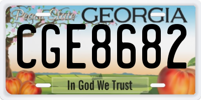 GA license plate CGE8682