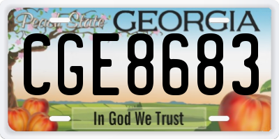 GA license plate CGE8683