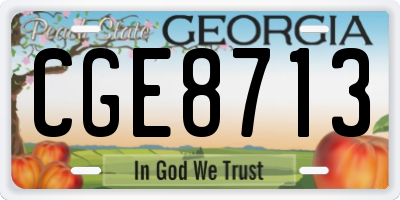 GA license plate CGE8713