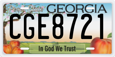 GA license plate CGE8721