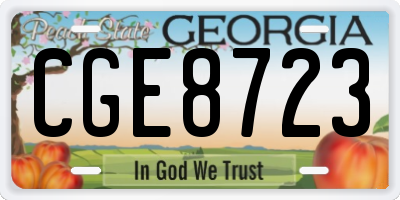 GA license plate CGE8723