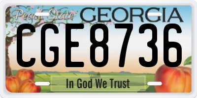 GA license plate CGE8736