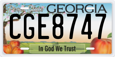 GA license plate CGE8747
