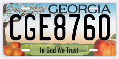 GA license plate CGE8760