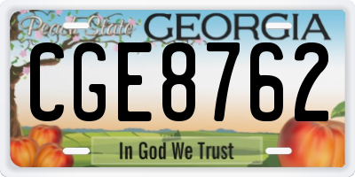 GA license plate CGE8762