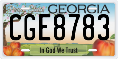 GA license plate CGE8783