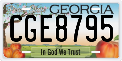 GA license plate CGE8795