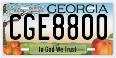 GA license plate CGE8800