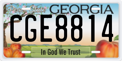 GA license plate CGE8814