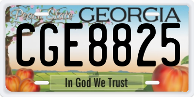 GA license plate CGE8825