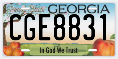 GA license plate CGE8831