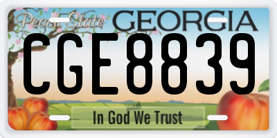 GA license plate CGE8839