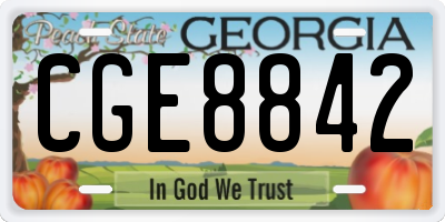 GA license plate CGE8842